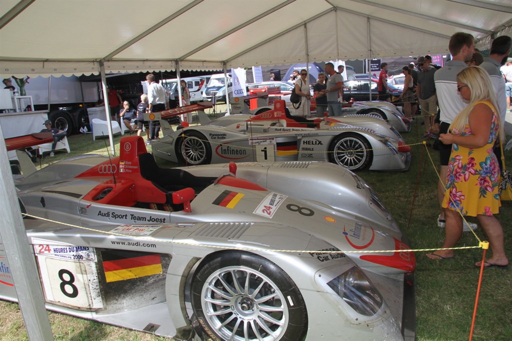 Flot Audi udstilling. The real stuff. Audi R8 Le Mans vindere.
(Foto: Motorsporten.dk)